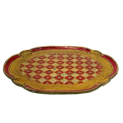 Lot 37 - A circular Barbola style easel mirror.