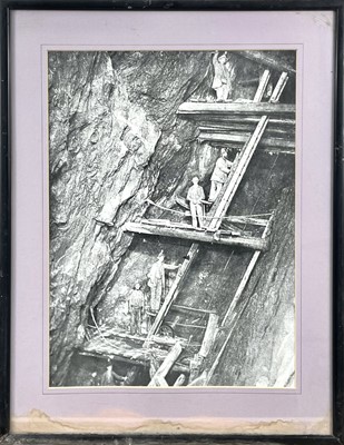 Lot 1458 - J C Burrow, five reproduction prints of black and white photographs of Cornish Tin Mines.