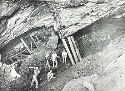 Lot 1458 - J C Burrow, five reproduction prints of black and white photographs of Cornish Tin Mines.