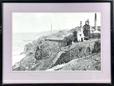 Lot 1458 - J C Burrow, five reproduction prints of black and white photographs of Cornish Tin Mines.
