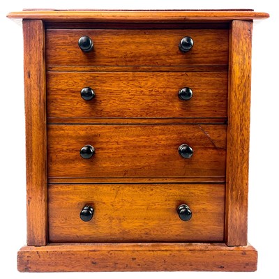 Lot 38 - A Victorian mahogany four drawer Wellington type collector's chest.