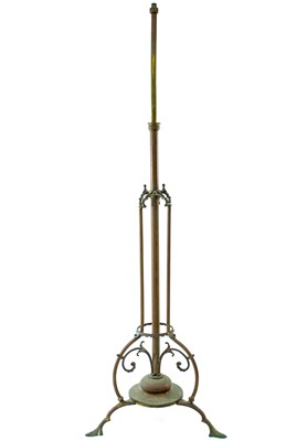 Lot 1863 - An Aesthetic movement brass telescopic oil lamp base.