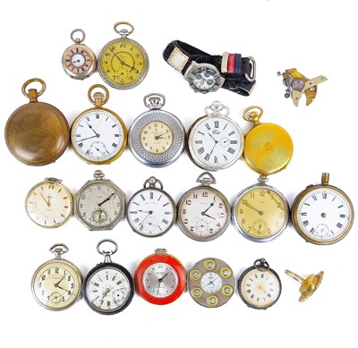 Lot 64 - A collection of pocket and wrist watches for spares and repairs.