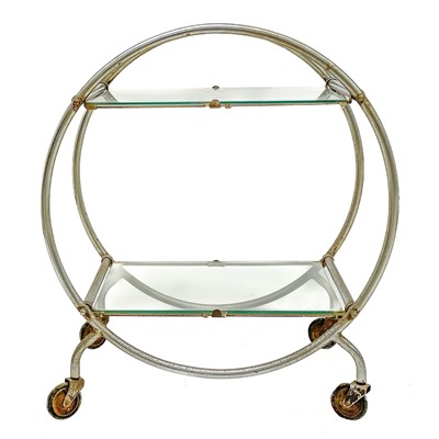 Lot 461 - An Art Deco chrome circular tea or cocktail trolley.