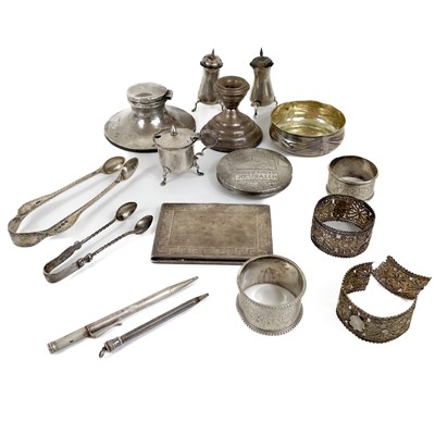 Lot 254 - A selection of silver items.