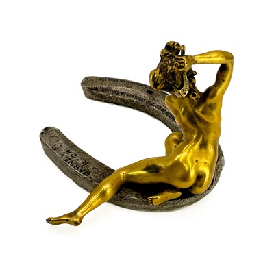 Lot 400 - Georges Recipon, French, 1860-1920 A gilt bronze erotic figure of a lady.