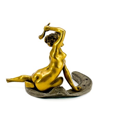 Lot 400 - Georges Recipon, French, 1860-1920 A gilt bronze erotic figure of a lady.