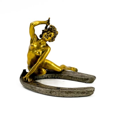 Lot 400 - Georges Recipon, French, 1860-1920 A gilt bronze erotic figure of a lady.