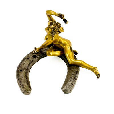 Lot 400 - Georges Recipon, French, 1860-1920 A gilt bronze erotic figure of a lady.