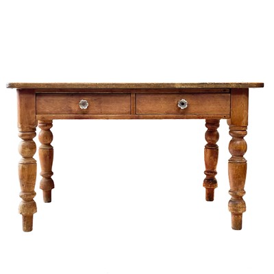 Lot 102 - A Victorian pine kitchen table.