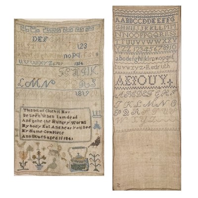 Lot 187 - A 19th century sampler.