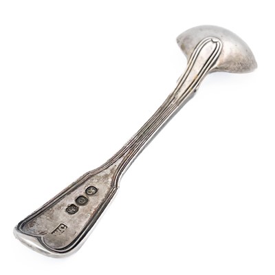 Lot 154 - A Victorian silver set of five fiddle thread pattern cake forks by Francis Higgins.