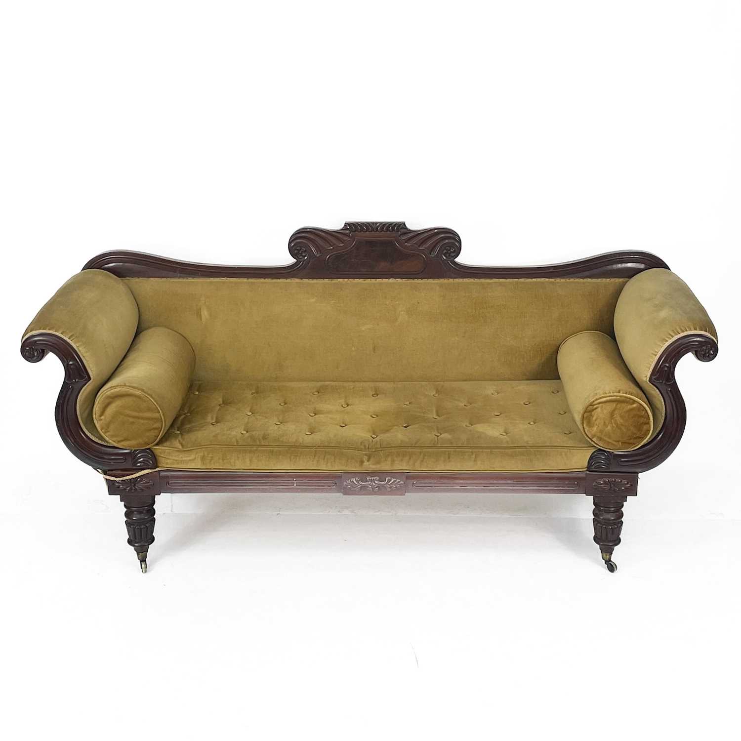 Lot 1878 - A Victorian walnut settee.