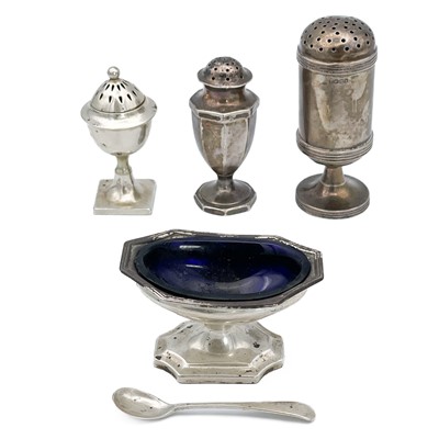 Lot 87 - A selection of silver cruets.