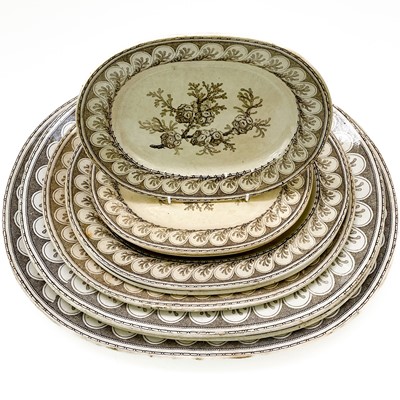 Lot 823 - A graduated set of nine Victorian meat plates.