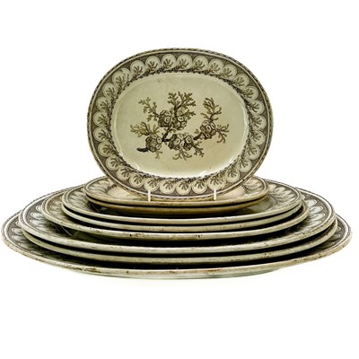 Lot 823 - A graduated set of nine Victorian meat plates.