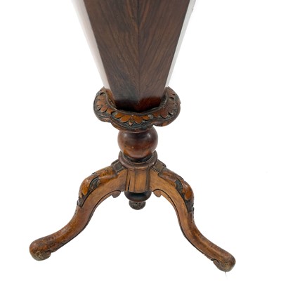 Lot 1837 - A Victorian walnut octagonal sewing table.