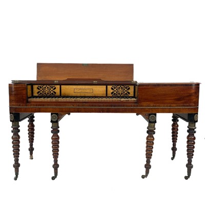 Lot 1824 - A mahogany, rosewood banded and inlaid square piano, by Morris of Aberdeen.