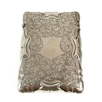 Lot 340 - An Edwardian silver card case by Henry Williamson Ltd.