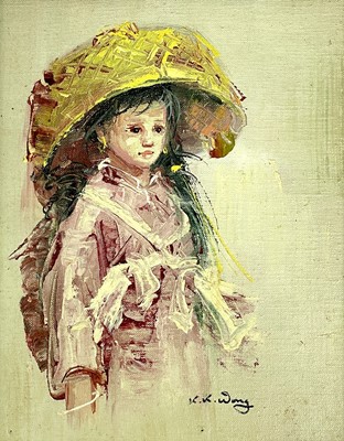 Lot 386 - Two oil on board paintings signed K.K. Wong.