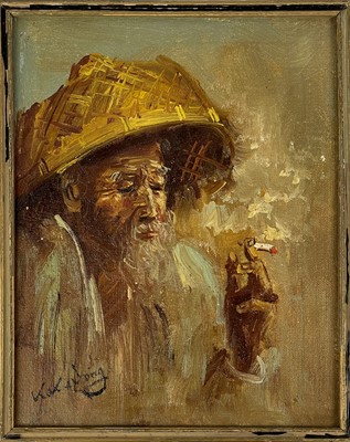 Lot 386 - Two oil on board paintings signed K.K. Wong.