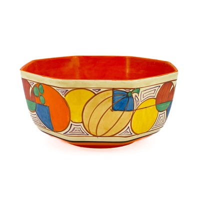 Lot 506 - A Clarice Cliff Fantasque Bizarre Melon (formerly 'Picasso Fruit') pattern bowl of octagonal form.