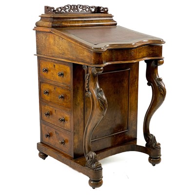 Lot 1814 - A Victorian walnut Davenport.