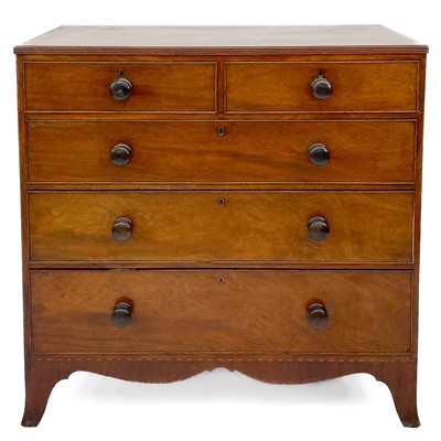 Lot 1851 - A 19th century mahogany chest of drawers.