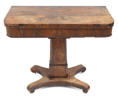 Lot 1894 - A 19th century rosewood fold top card table.