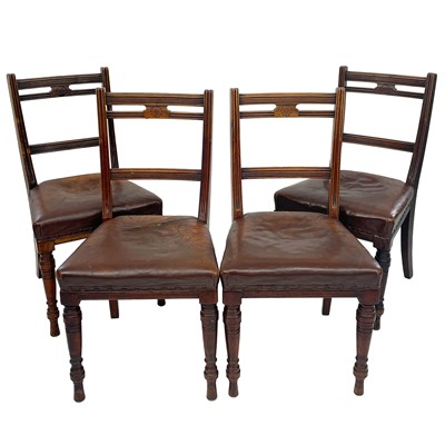 Lot 1895 - A set of four late Victorian walnut chairs by Smee & Cobay London.