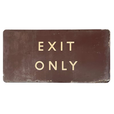 Lot 165 - A British Rail brown Enamel rail Exit only sign.