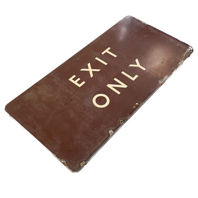 Lot 165 - A British Rail brown Enamel rail Exit only sign.