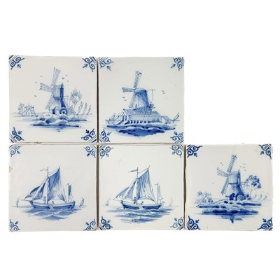 Lot 817 - Five Delft tiles.