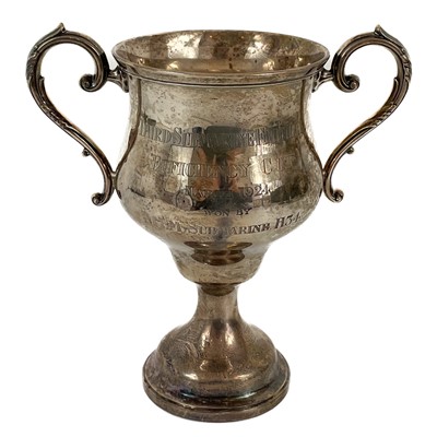 Lot 192 - A George V silver twin handled trophy cup.