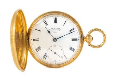 Lot 36 - A Victorian 18ct gold cased full hunter key wind pocket watch.