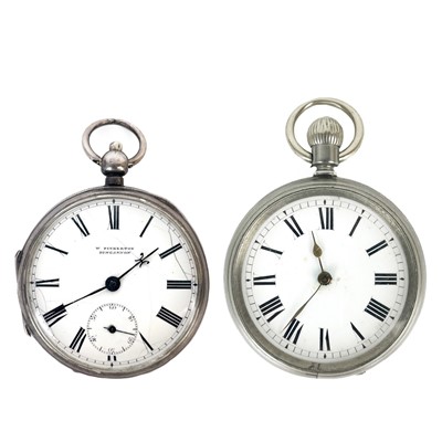 Lot 18 - An Edwardian silver cased key wind open face pocket watch.