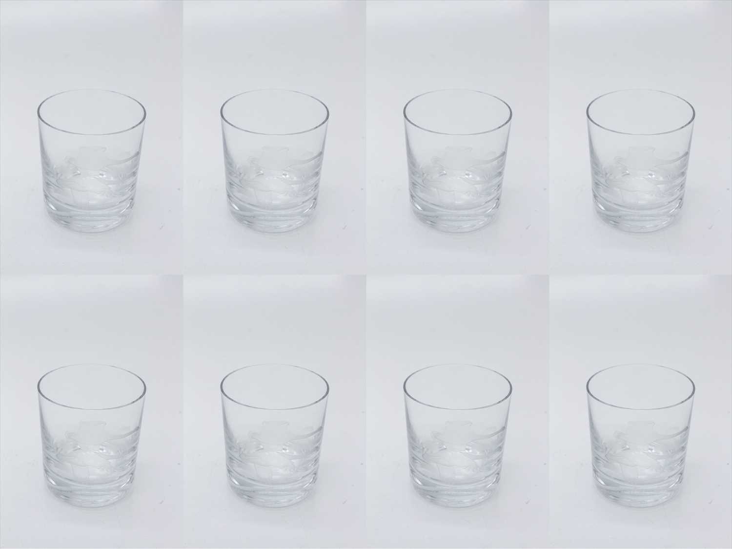 Lot 1456 A set of nine crystal whisky tumblers,