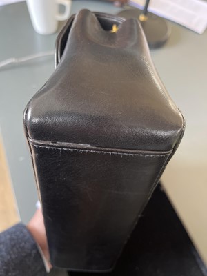 Lot 114 - A Chanel black lambskin leather medium Diana bag.