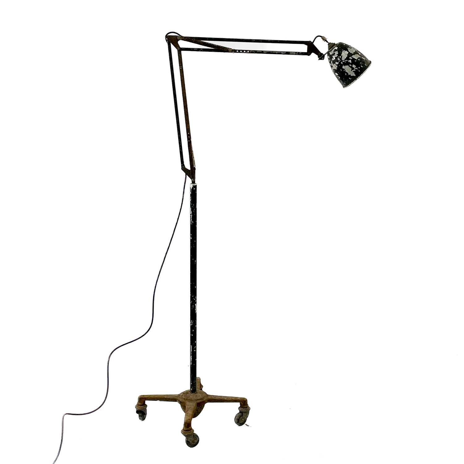 Lot 239 - A large Herbert Terry Anglepoise lamp on castor wheels.