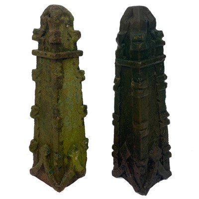 Lot 1011 - Two carved sandstone architectural type obelisks.