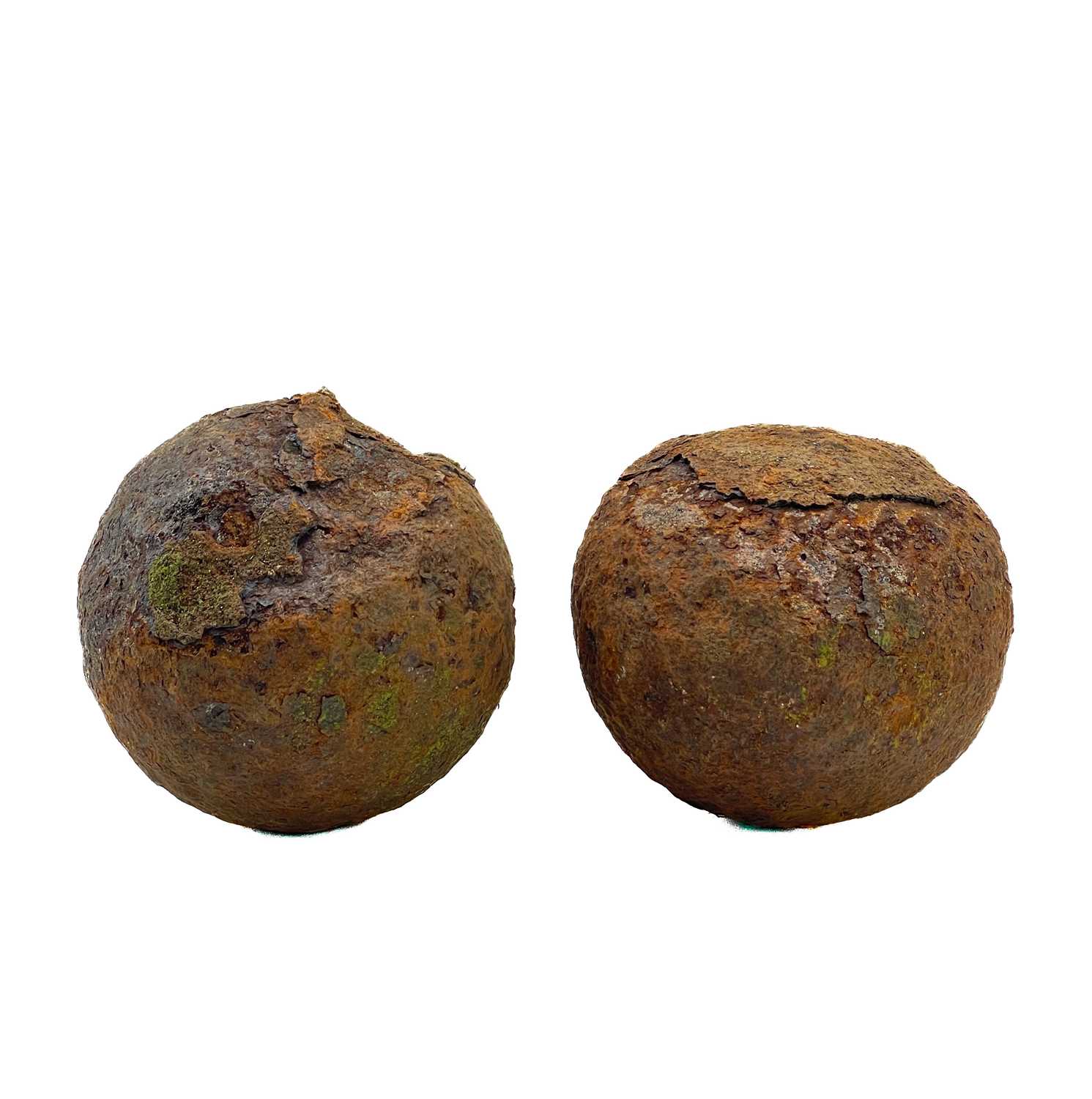 Lot 236 - Two cast iron cannonballs