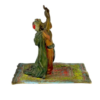 Lot 130 - An Austrian cold painted bronze of an Arab praying.