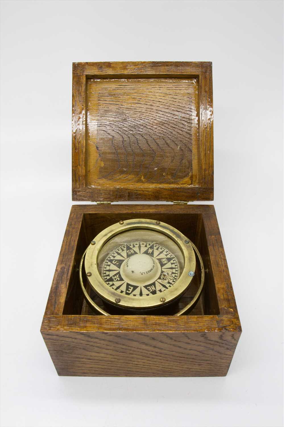 Lot 349 - A ship's brass gimble compass, by Dobbie...