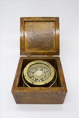 Lot 349 - A ship's brass gimble compass, by Dobbie...