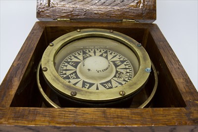 Lot 349 - A ship's brass gimble compass, by Dobbie...