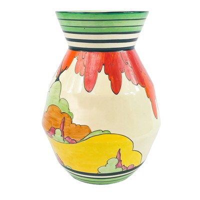 Lot 507 - A Clarice Cliff Honolulu pattern vase.