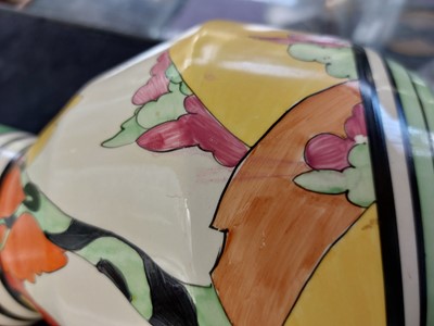 Lot 507 - A Clarice Cliff Honolulu pattern vase.