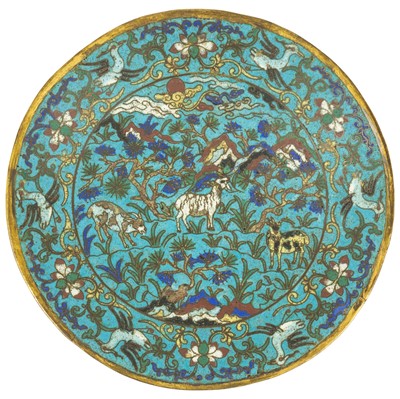 Lot 157 - A Chinese cloisonne dish, 18th century