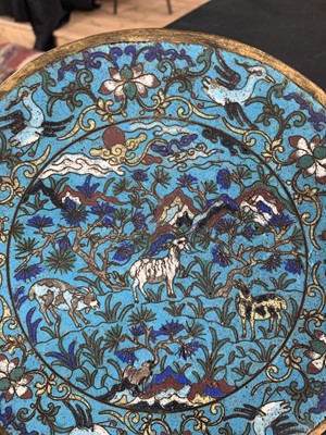 Lot 157 - A Chinese cloisonne dish, 18th century