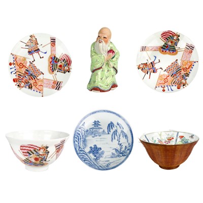 Lot 478 - A Chinese porcelain tea bowl, 18th century and other Chinese porcelain.